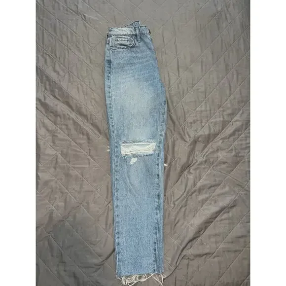 BDG Urban Outfitters Slim Straight Jeans, Sz 24, Raw Edge Hem, Button Fly - Picture 4 of 4